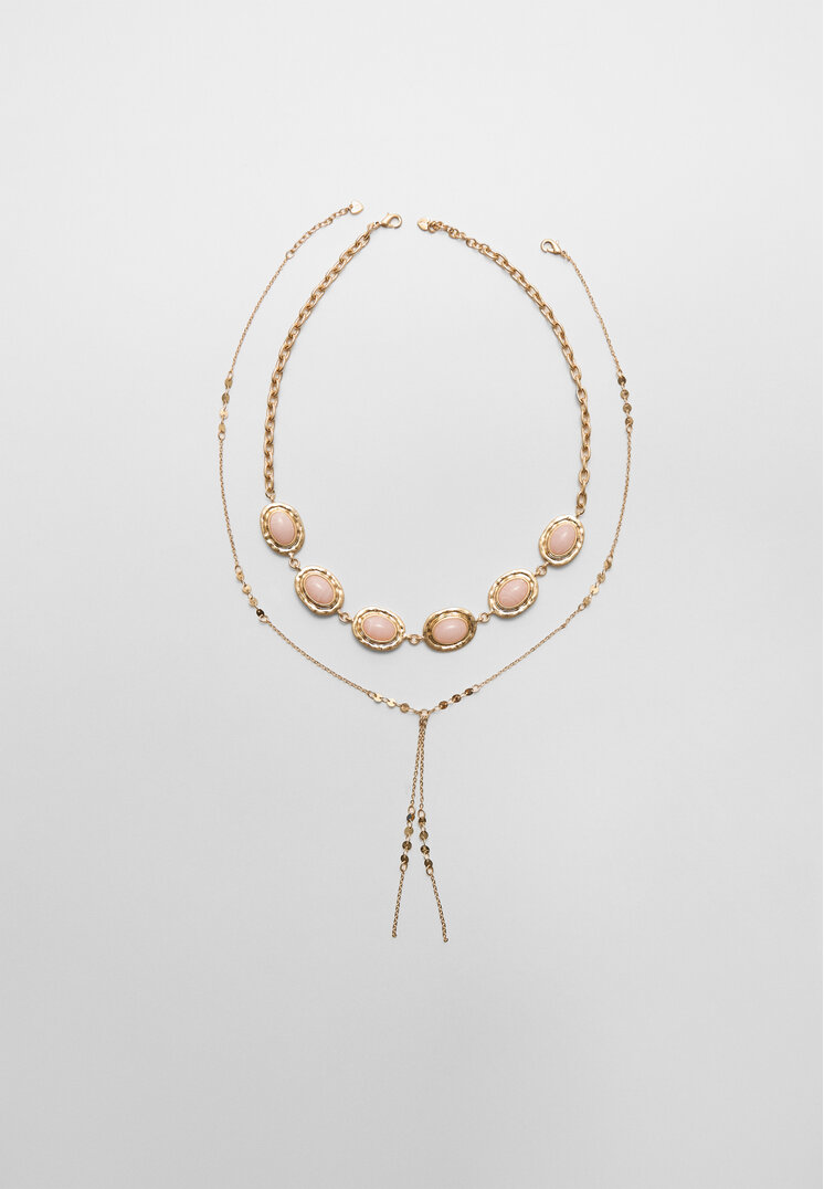 set 2 collares lariat y resina