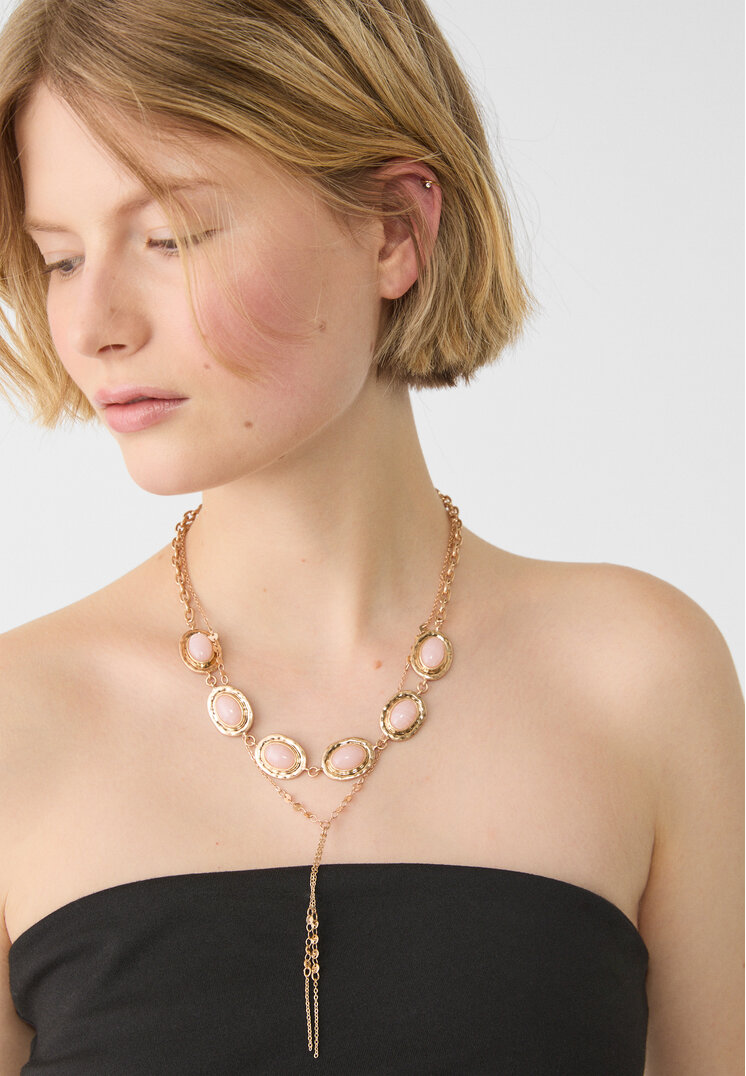 set 2 collares lariat y resina