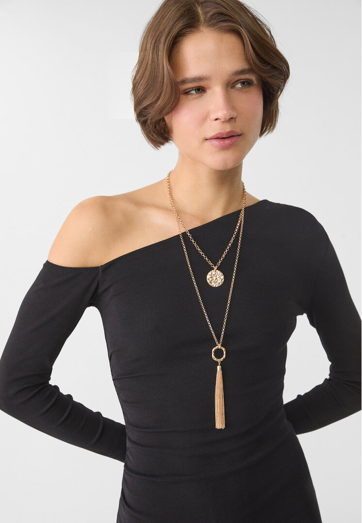 collar doble cadena medalla