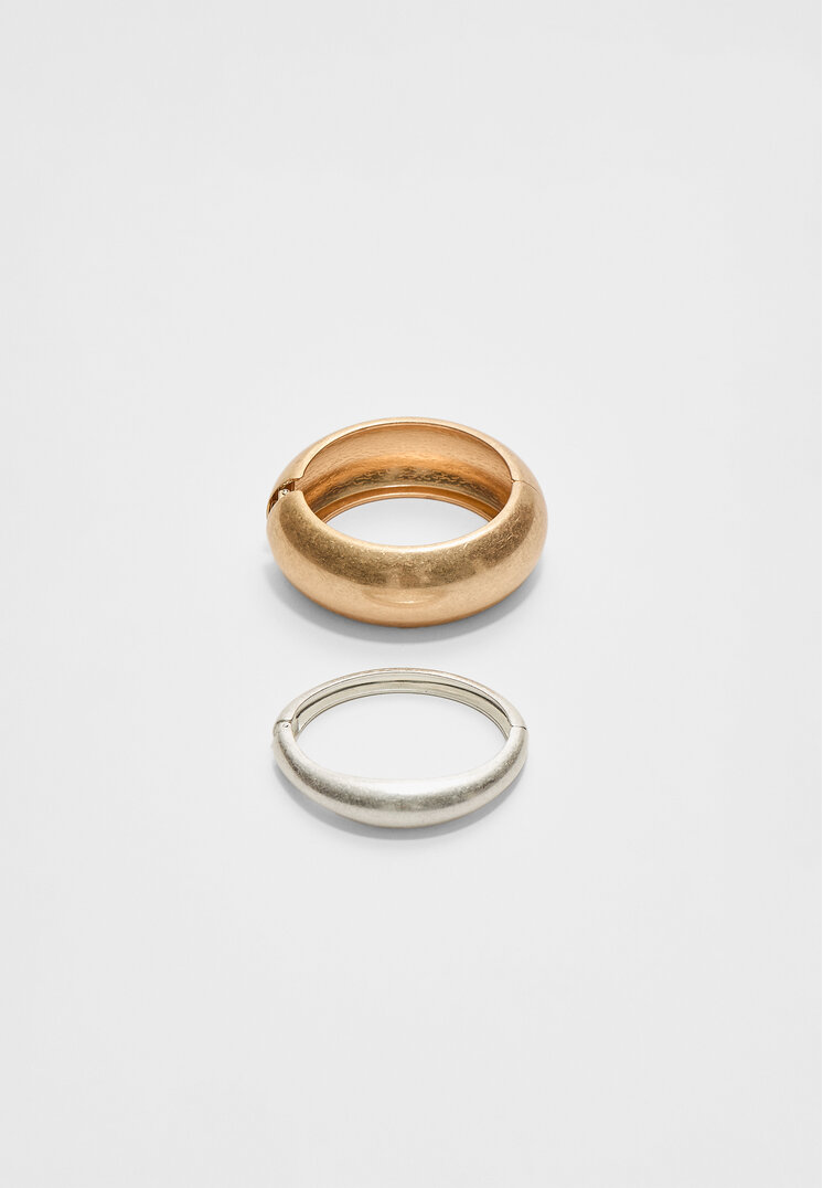 set 2 pulseras maxi metalicas