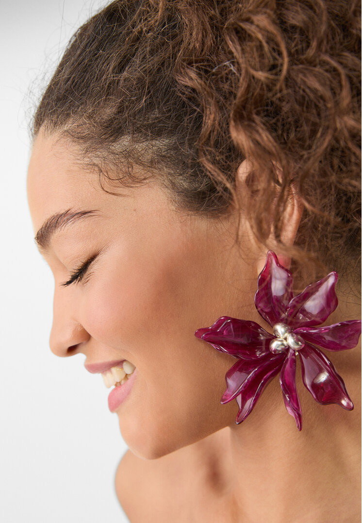 pendiente maxi flor