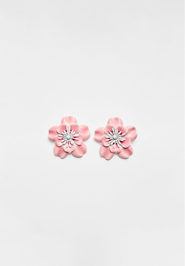 pendiente flor enamel