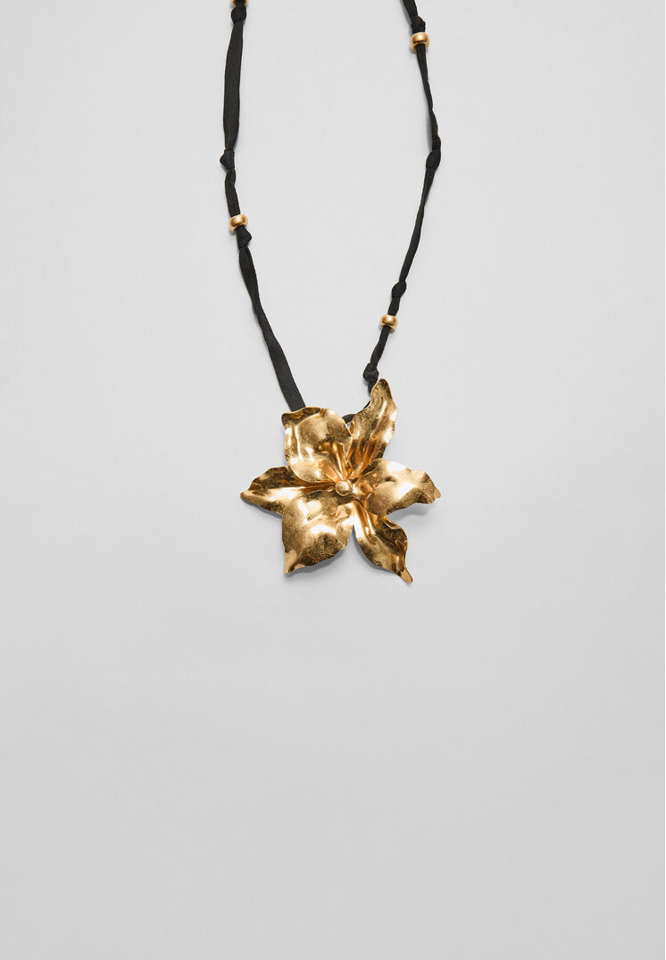 collar cordon doble flor