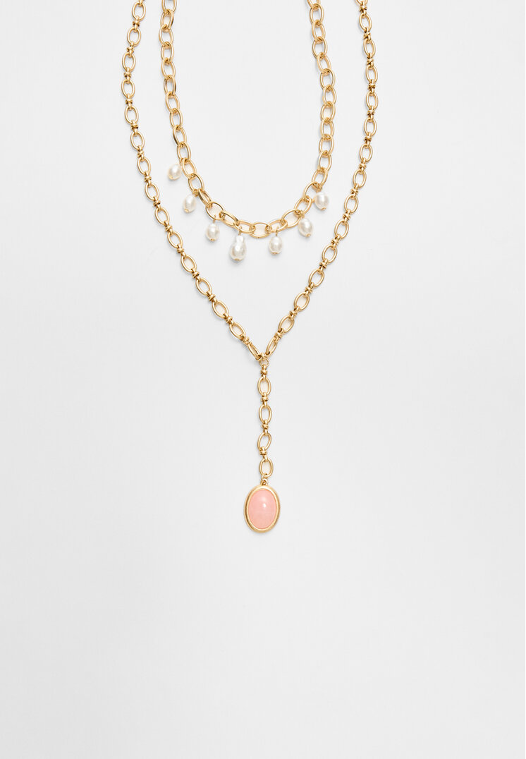 set 2 collares lariat