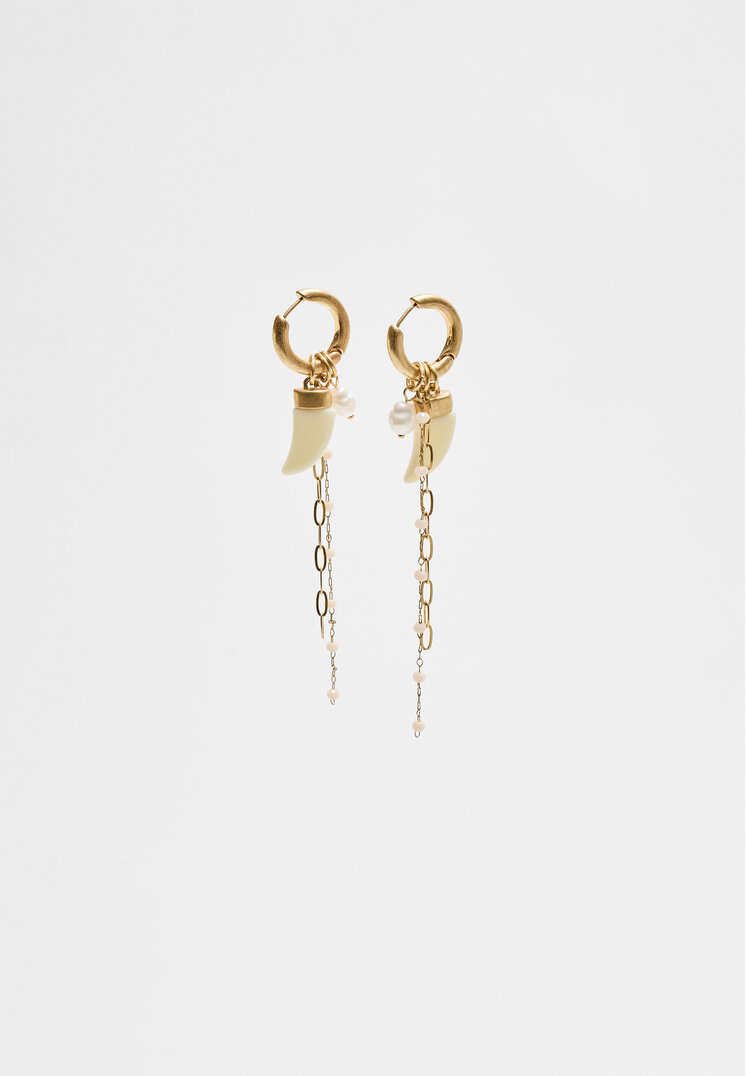pendiente aro detalle cadenas