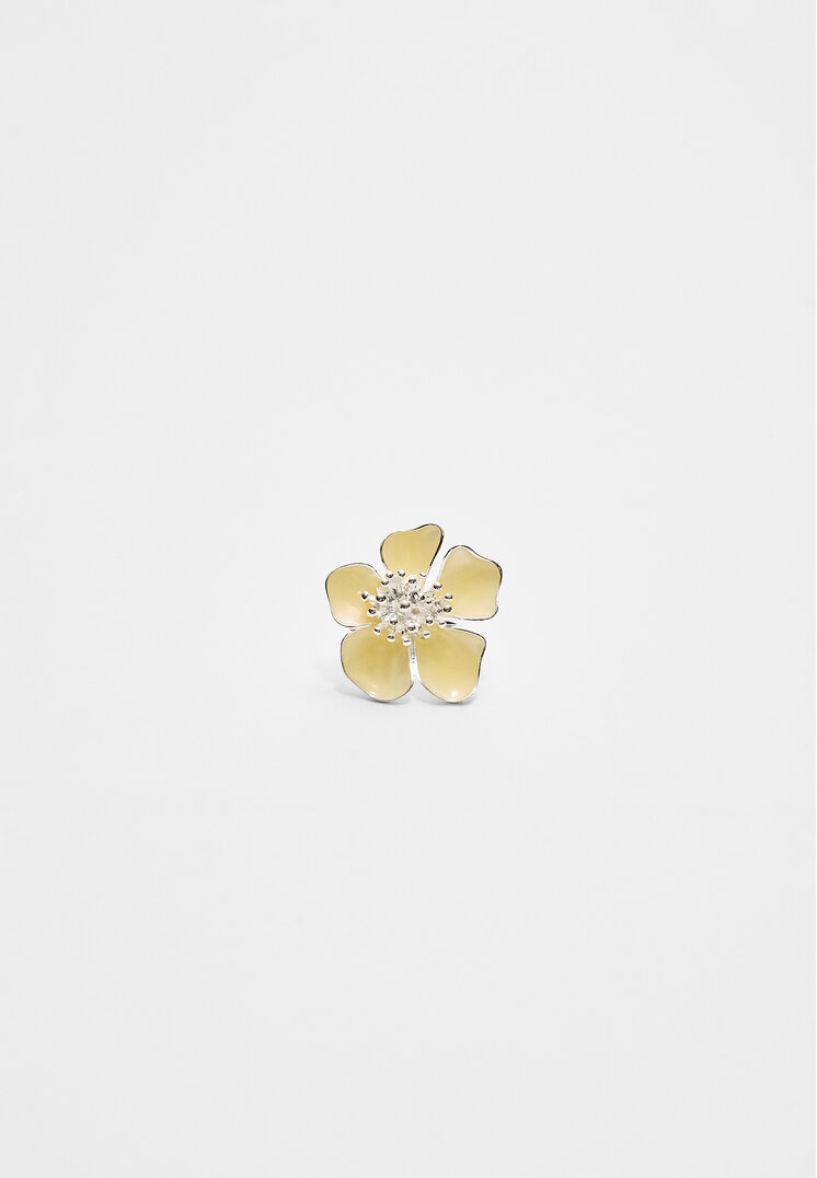 anillo flor esmalte