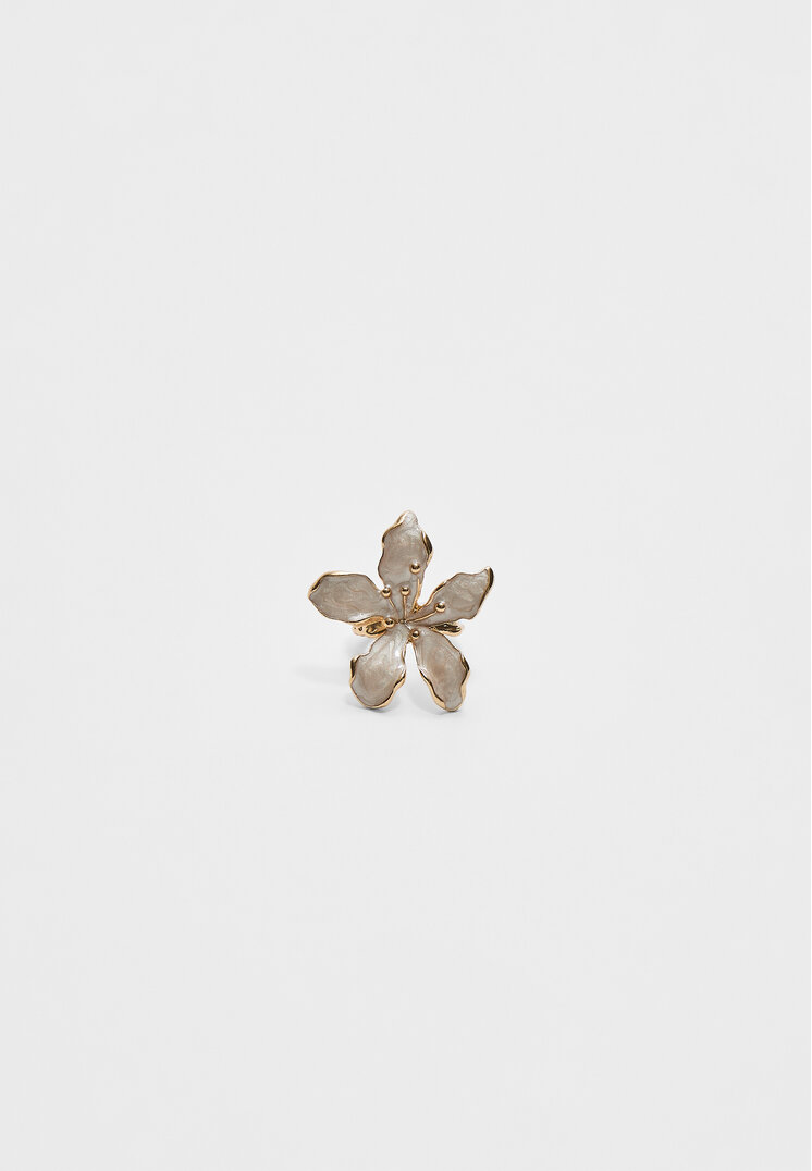 anillo flor esmalte