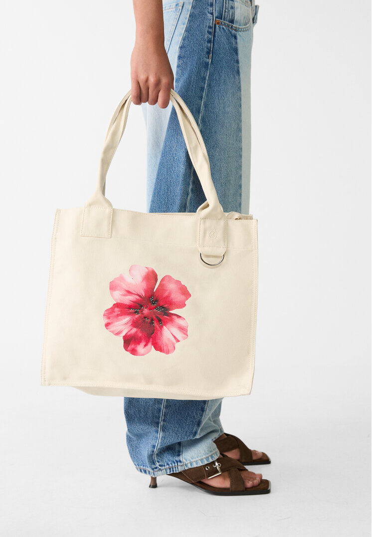bolso shopper canvas flor