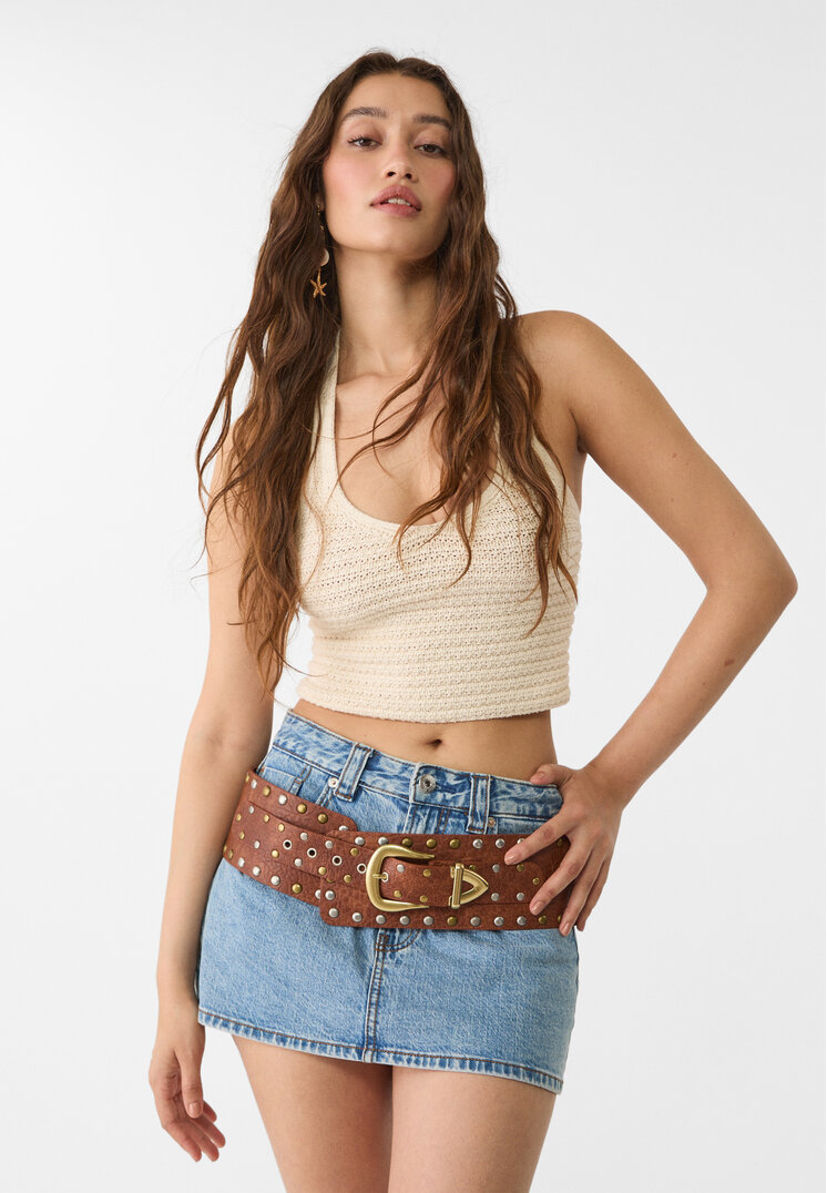 cinturon ancho multi tachas