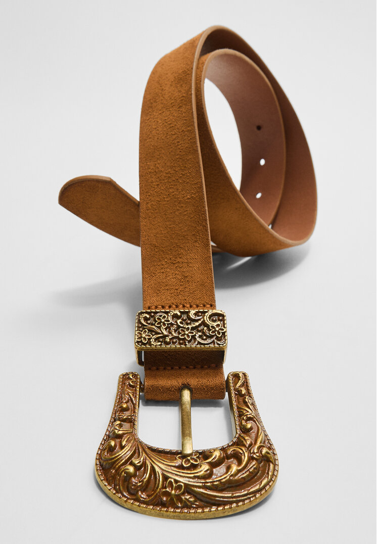 cinturon cowboy hebilla pintada