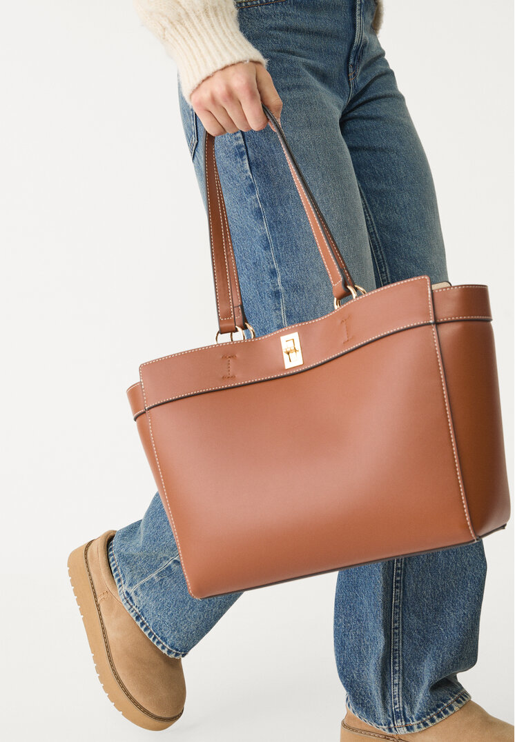 bolso capazo pespuntes