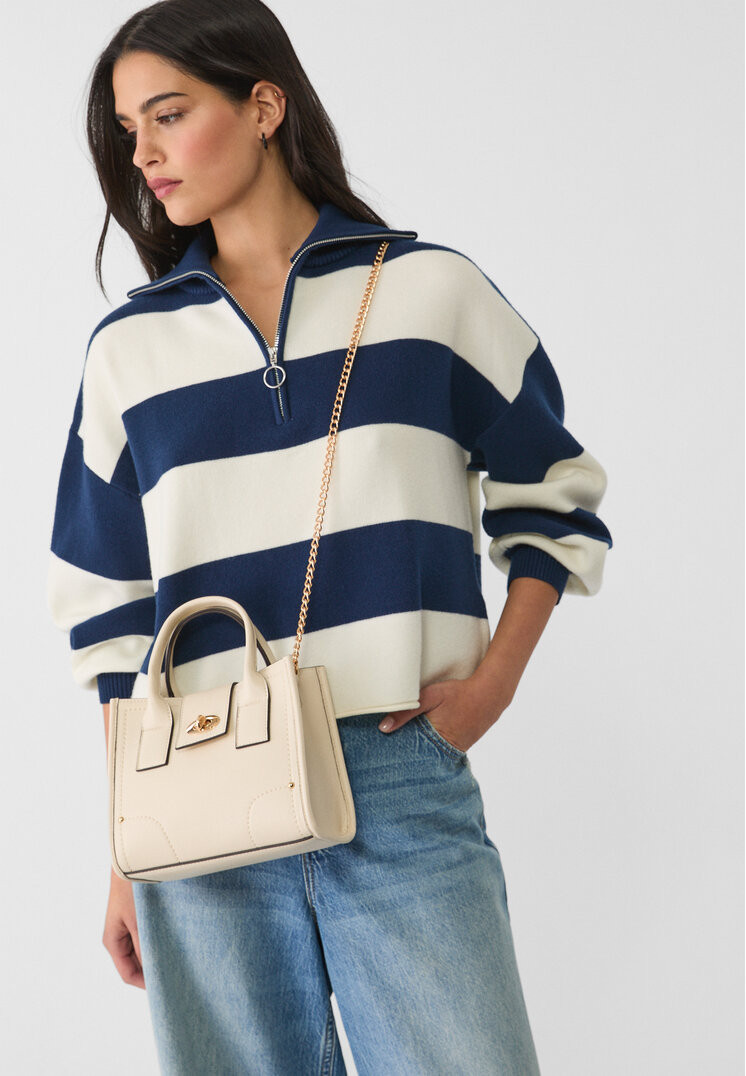 bolso tote pespunte fantasia