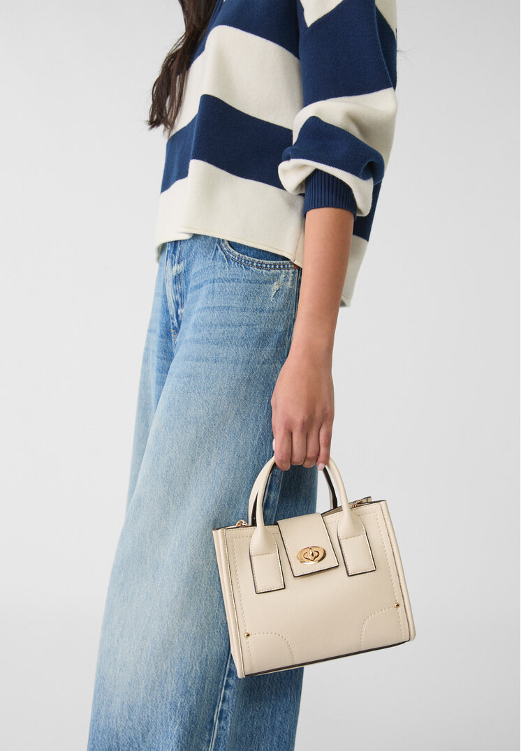 bolso tote pespunte fantasia