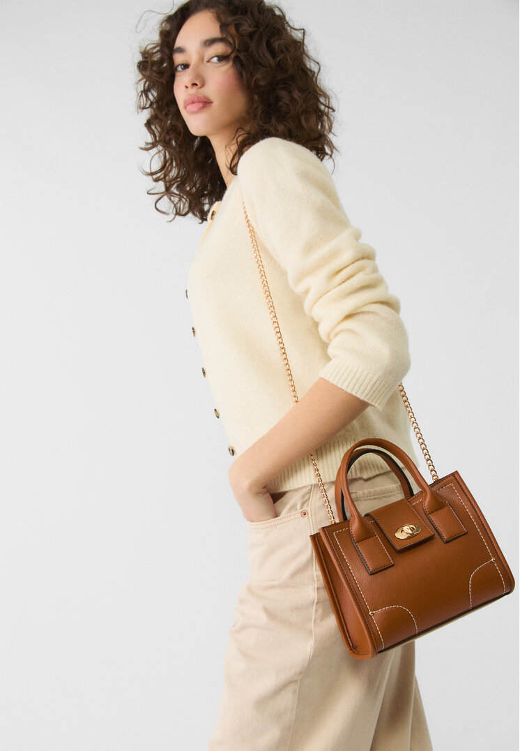 bolso tote pespunte fantasia