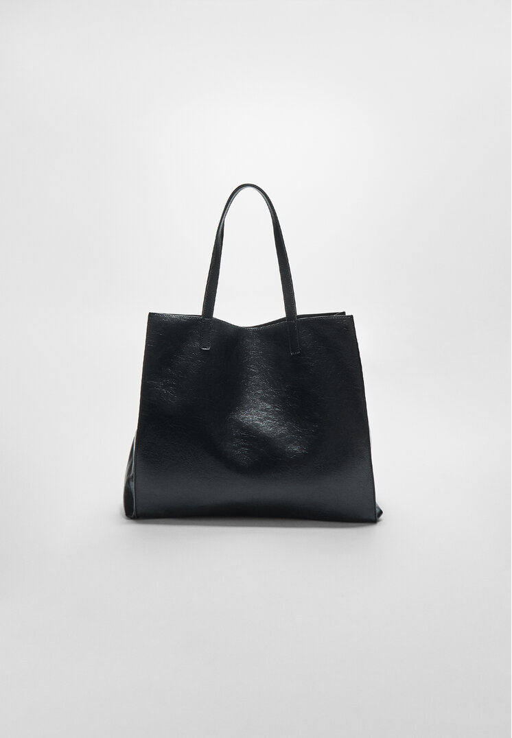 bolso shopper efecto piel reversible