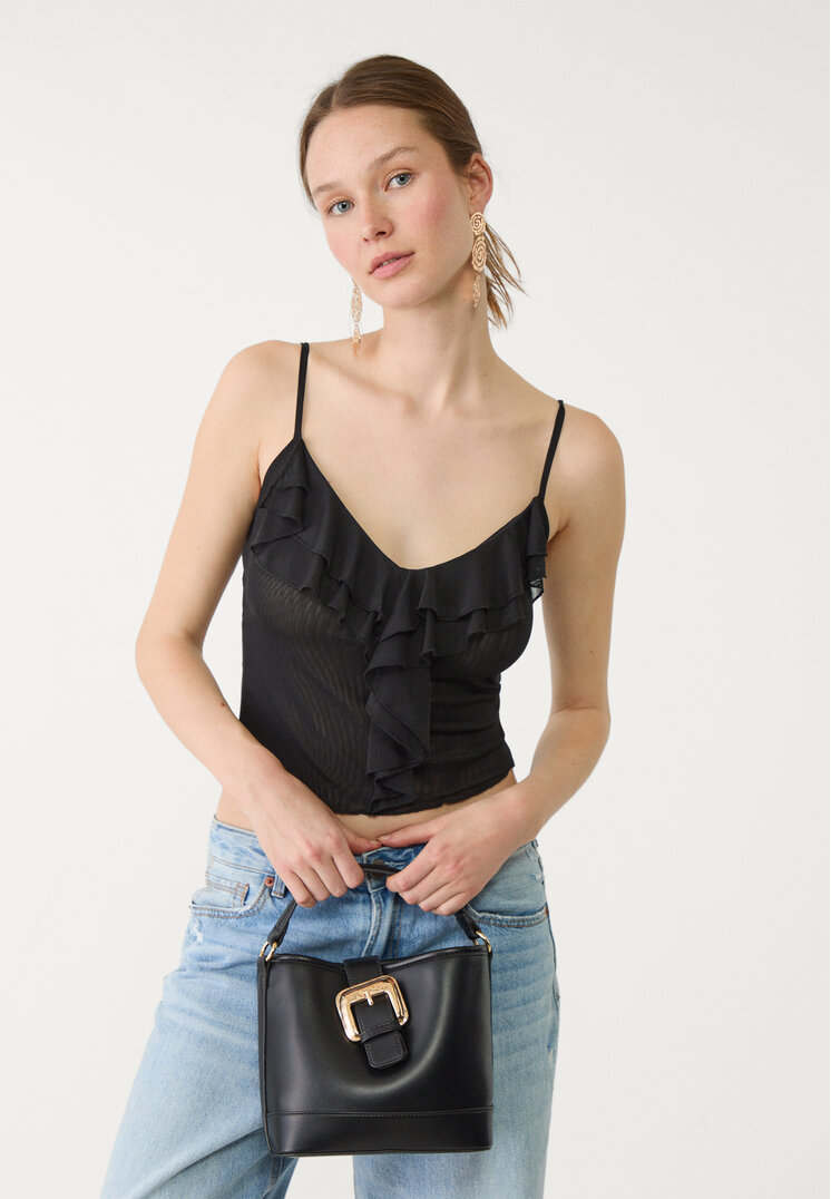 bolso mini bucket hebilla