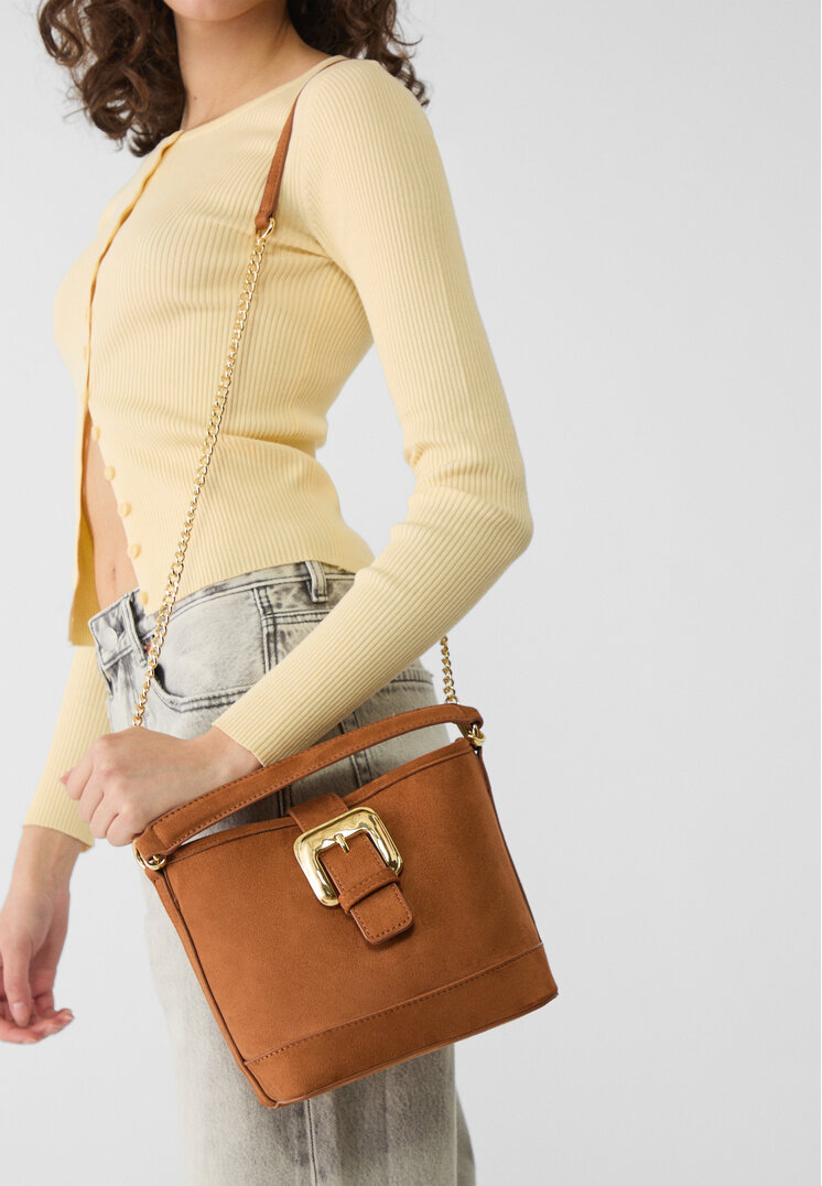 bolso mini bucket hebilla