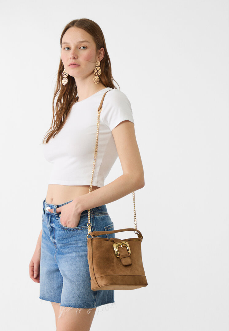 bolso mini bucket hebilla