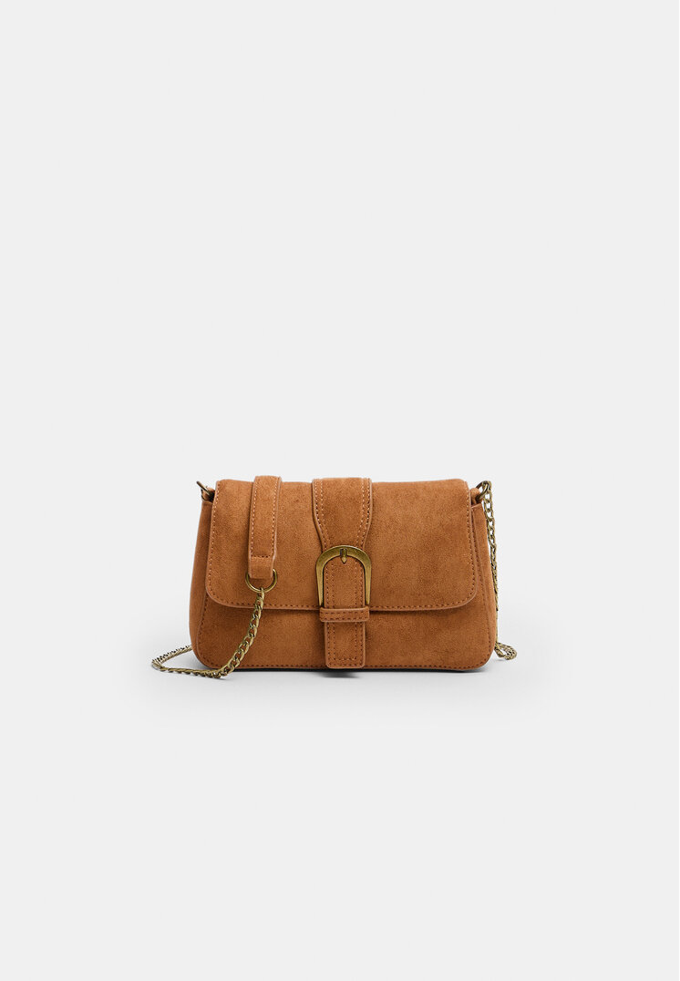 Stradivarius Geantă Crossbody Cu Cataramă Ocru Os