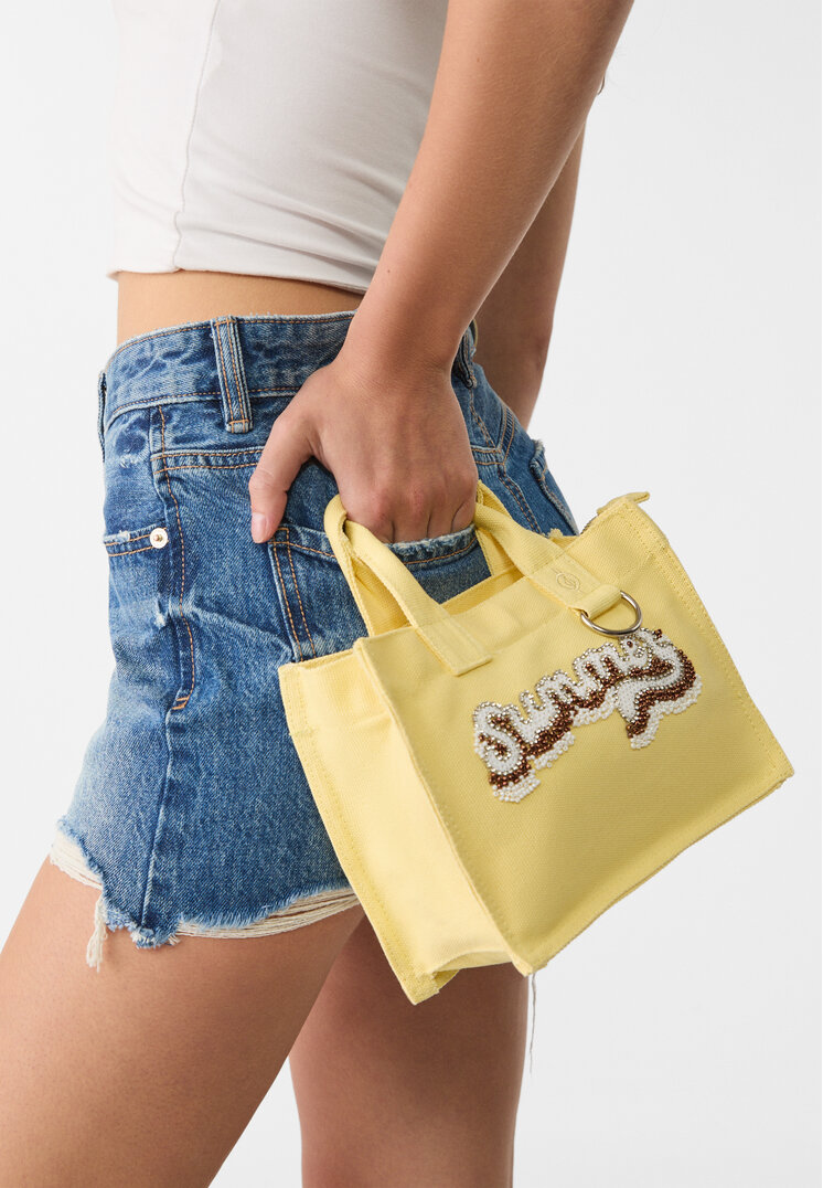 bolso shopper canvas bordado