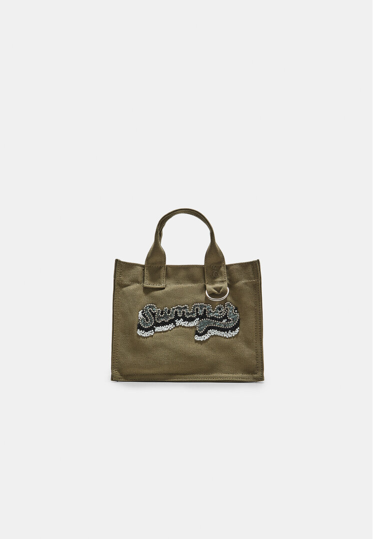 bolso shopper canvas bordado