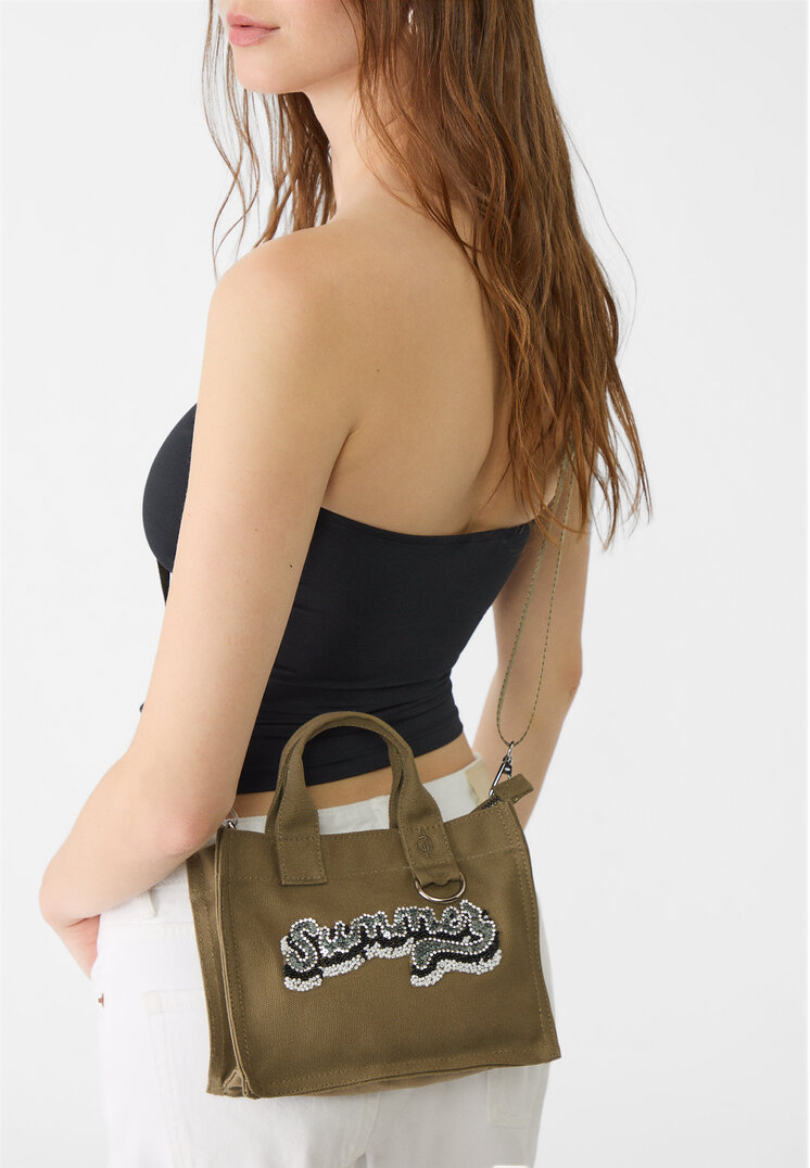 bolso shopper canvas bordado