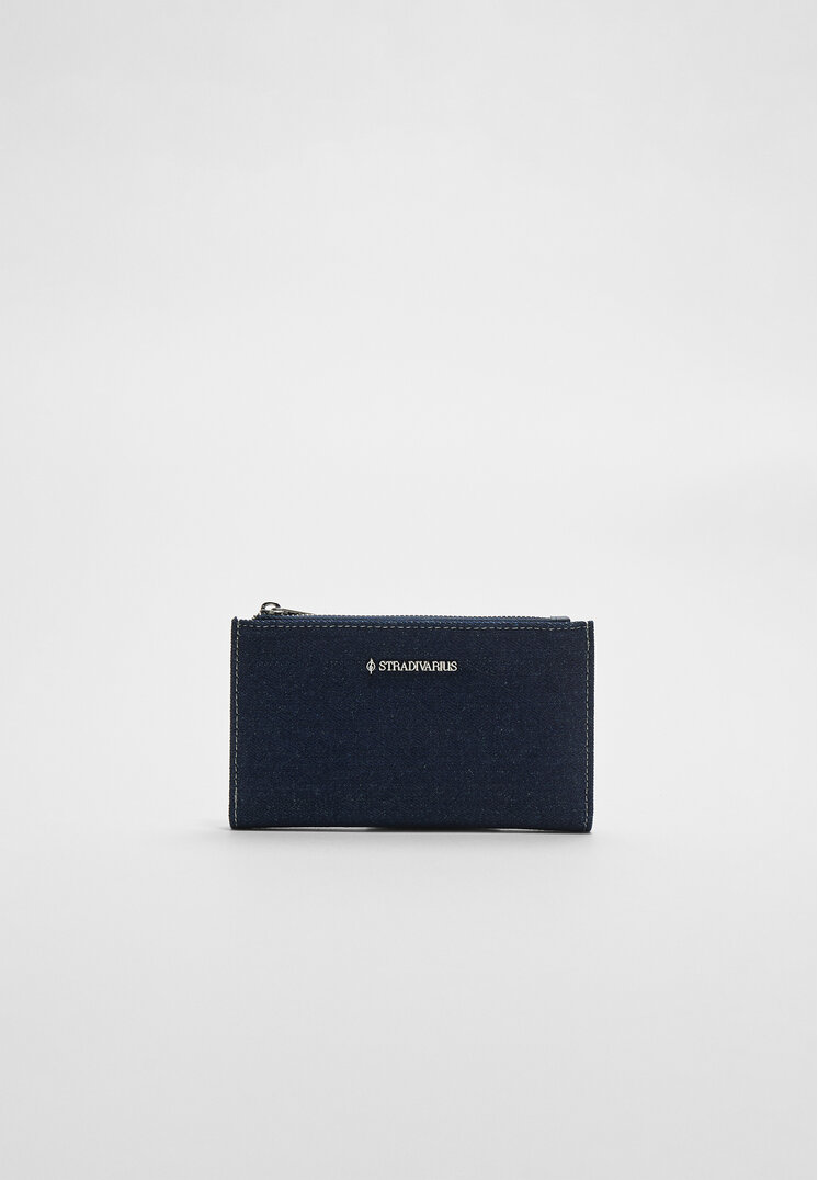 monedero denim cremallera