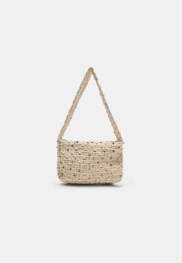 bolso hombro crochet beads
