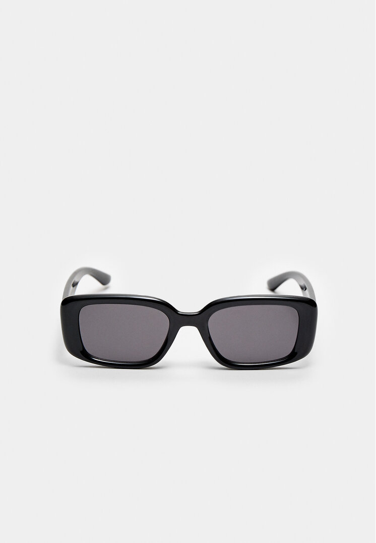 Stradivarius Ochelari De Soare Dreptunghiulari Cu Efect Baga Negru Os