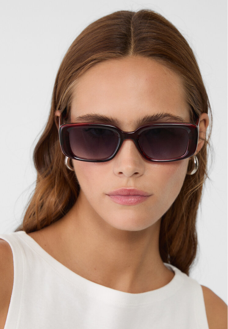 gafas de sol rectangulares carey