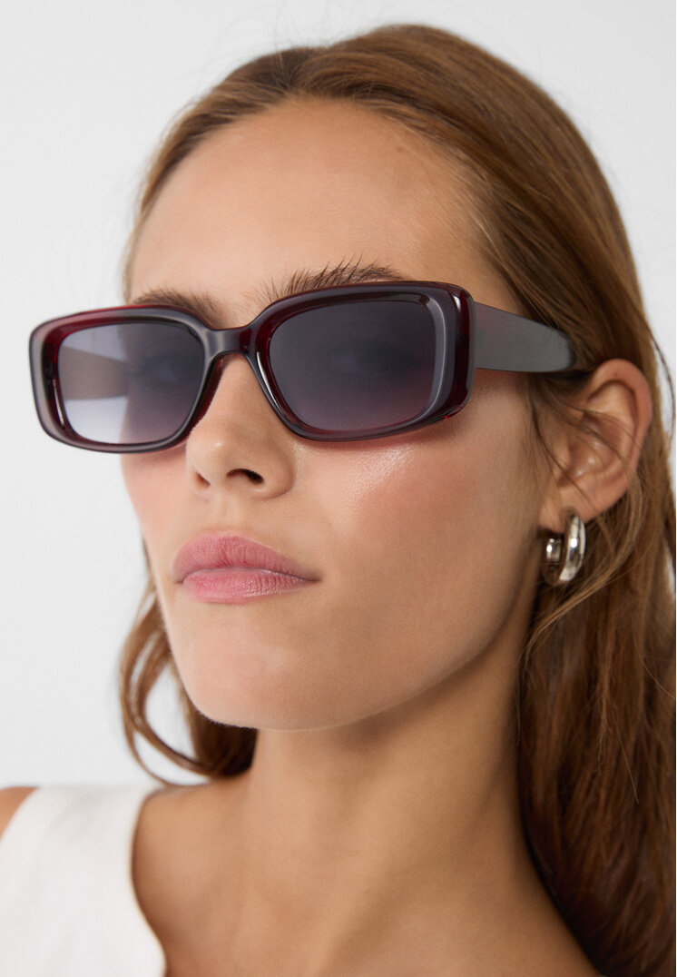 gafas de sol rectangulares carey