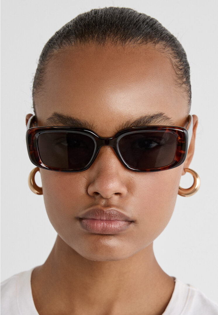gafas de sol rectangulares carey
