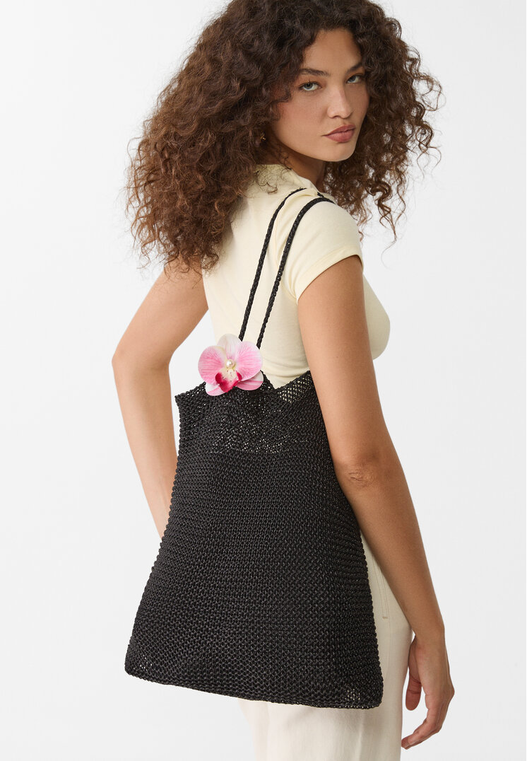bolso crochet flor