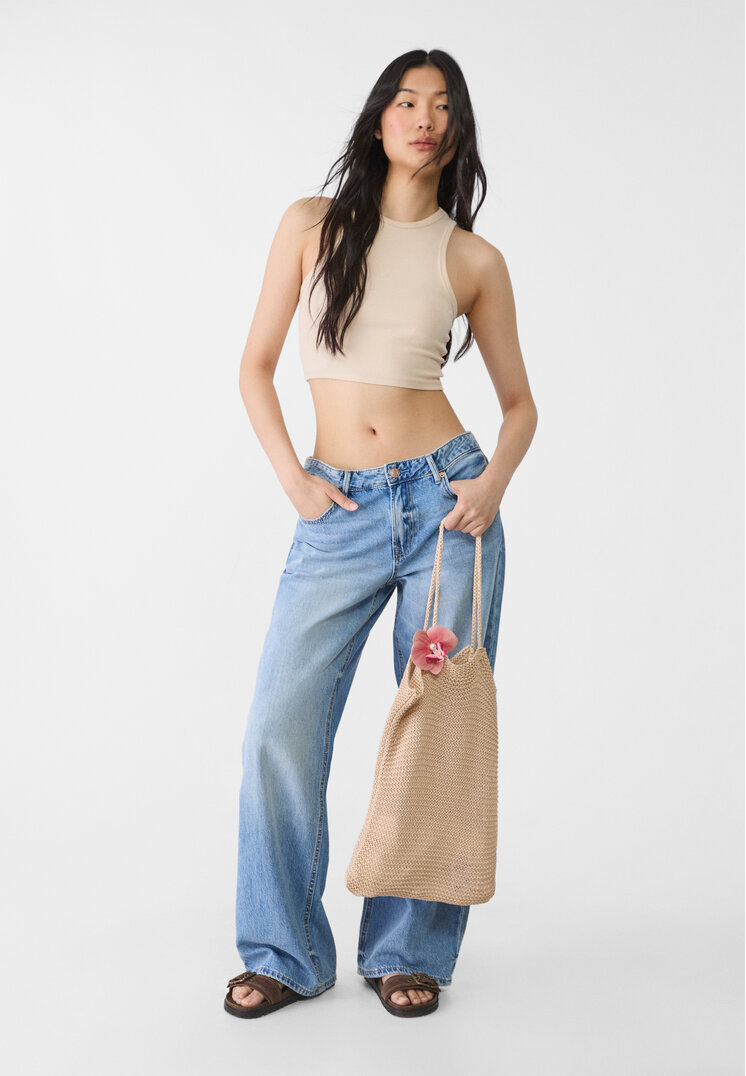 bolso crochet flor