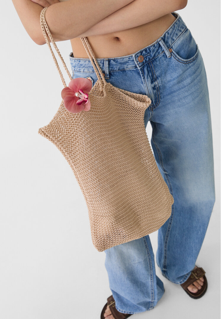 bolso crochet flor