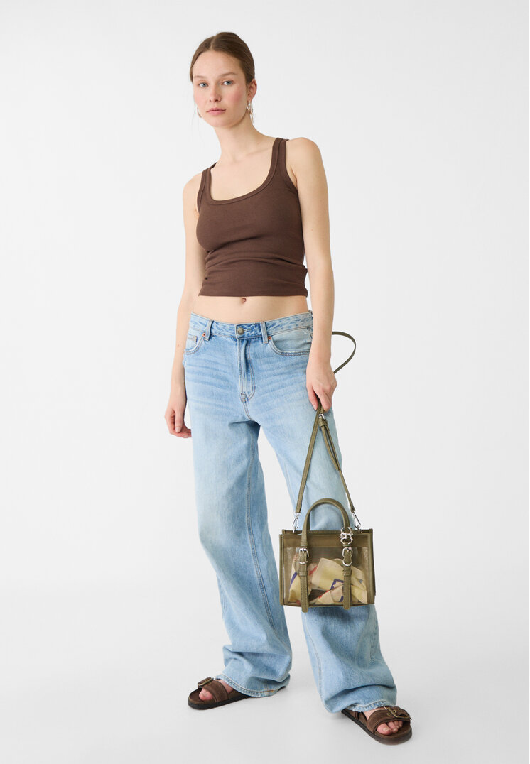 bolso tote rejilla
