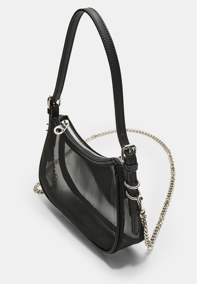 bolso hombro semitransparente rejilla