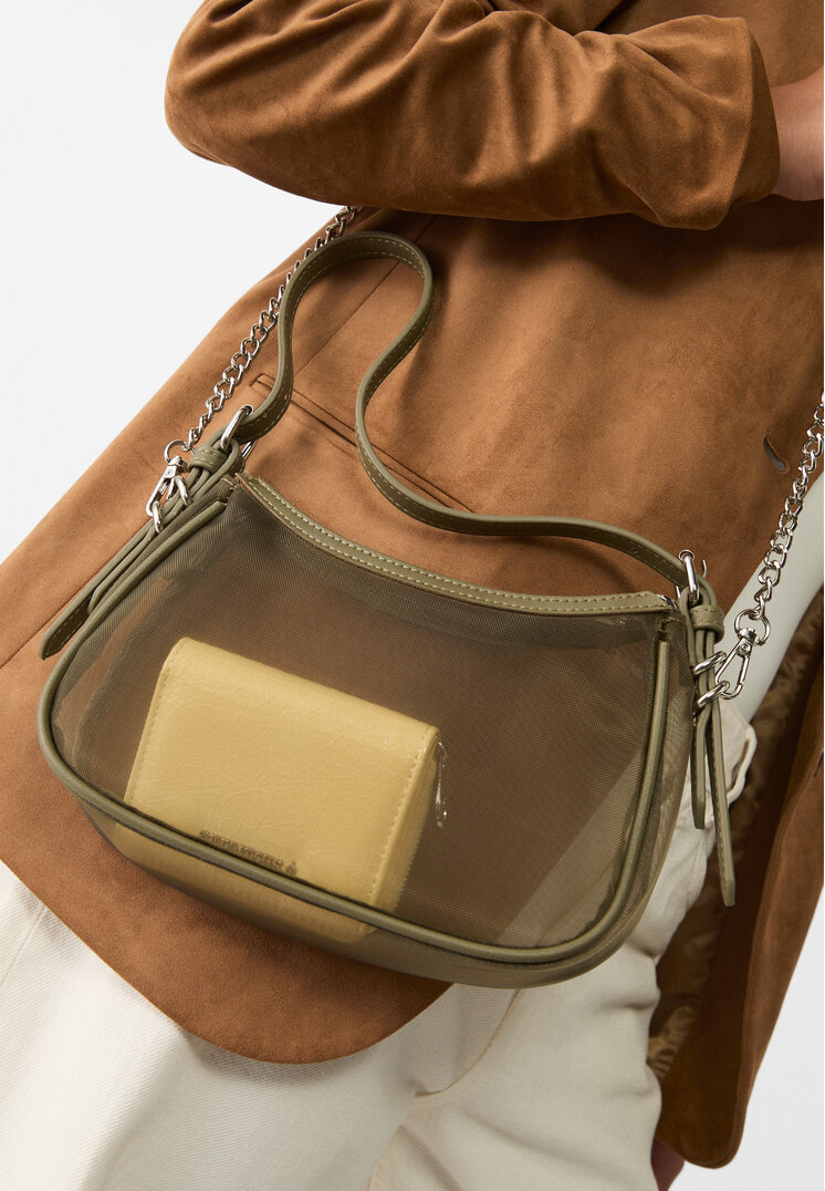 bolso hombro semitransparente rejilla