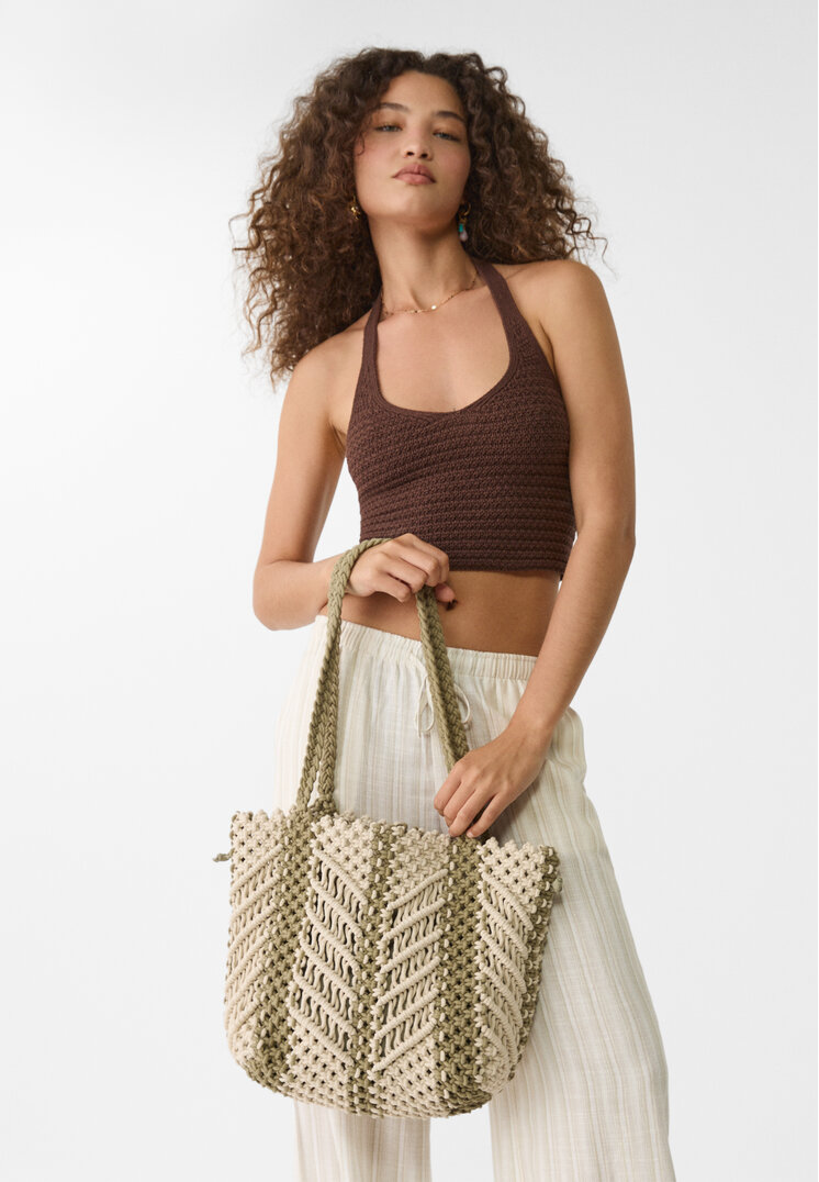 bolso shopper macrame