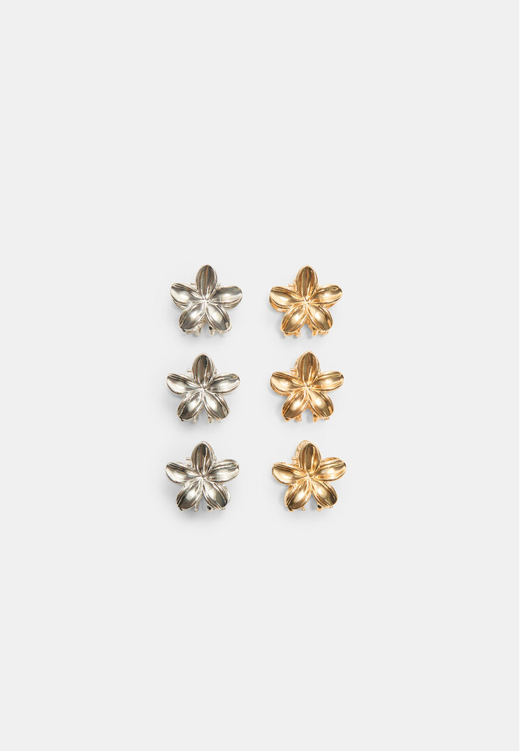 set 6 mini pinzas flor