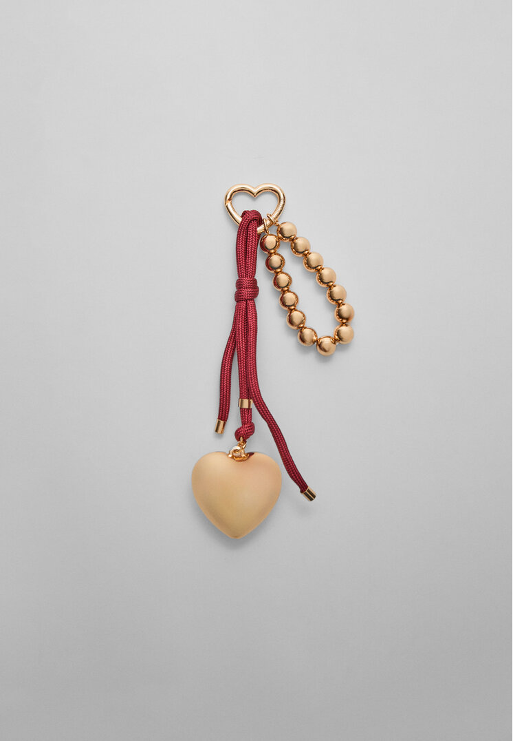 charm corazon puffy metalico