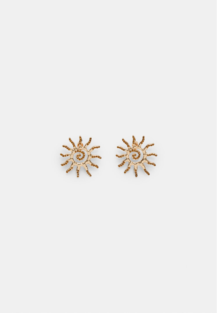Stradivarius Sun earrings  Gold OS