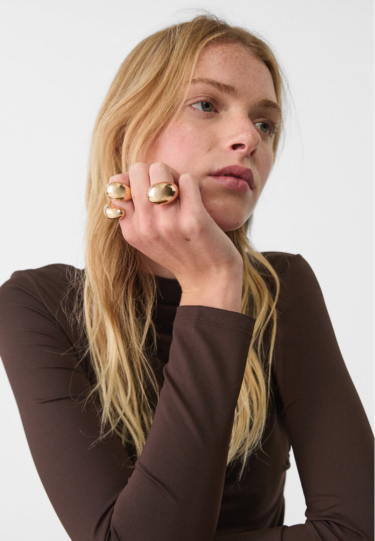 set 3 anillos volumen
