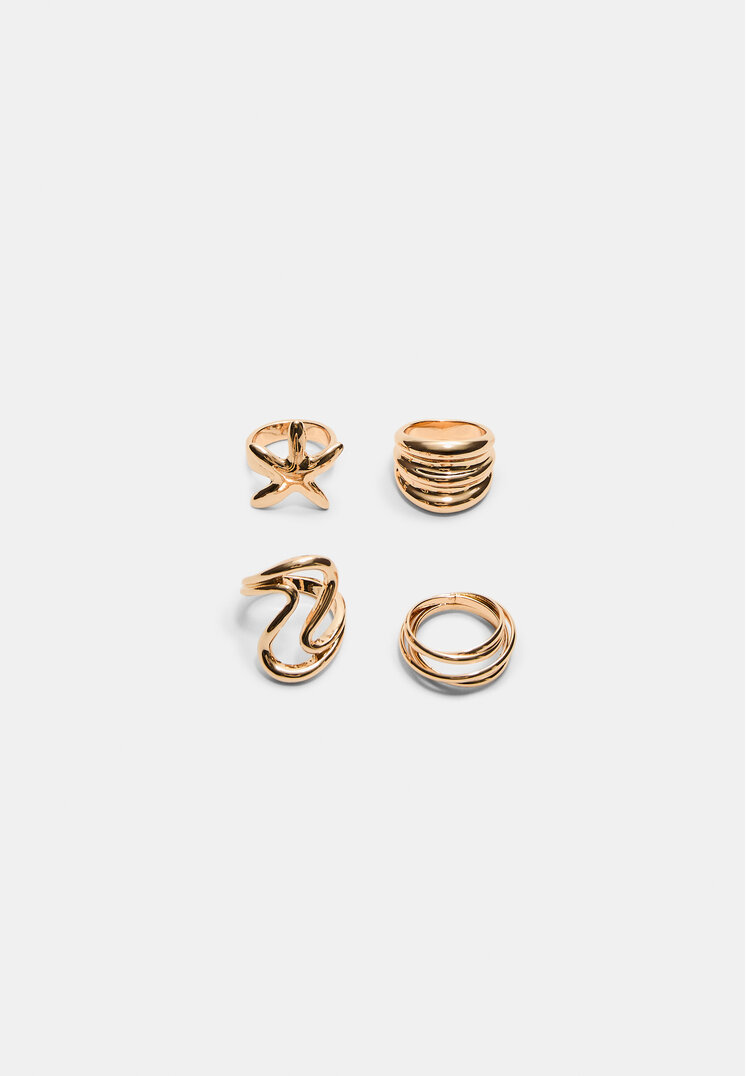 set 4 anillos estrella
