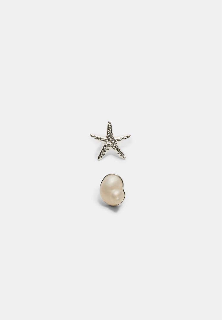 set 2 anillos caracola y estrella