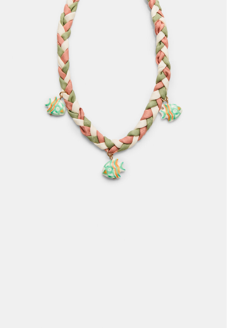 collar trenzado peces