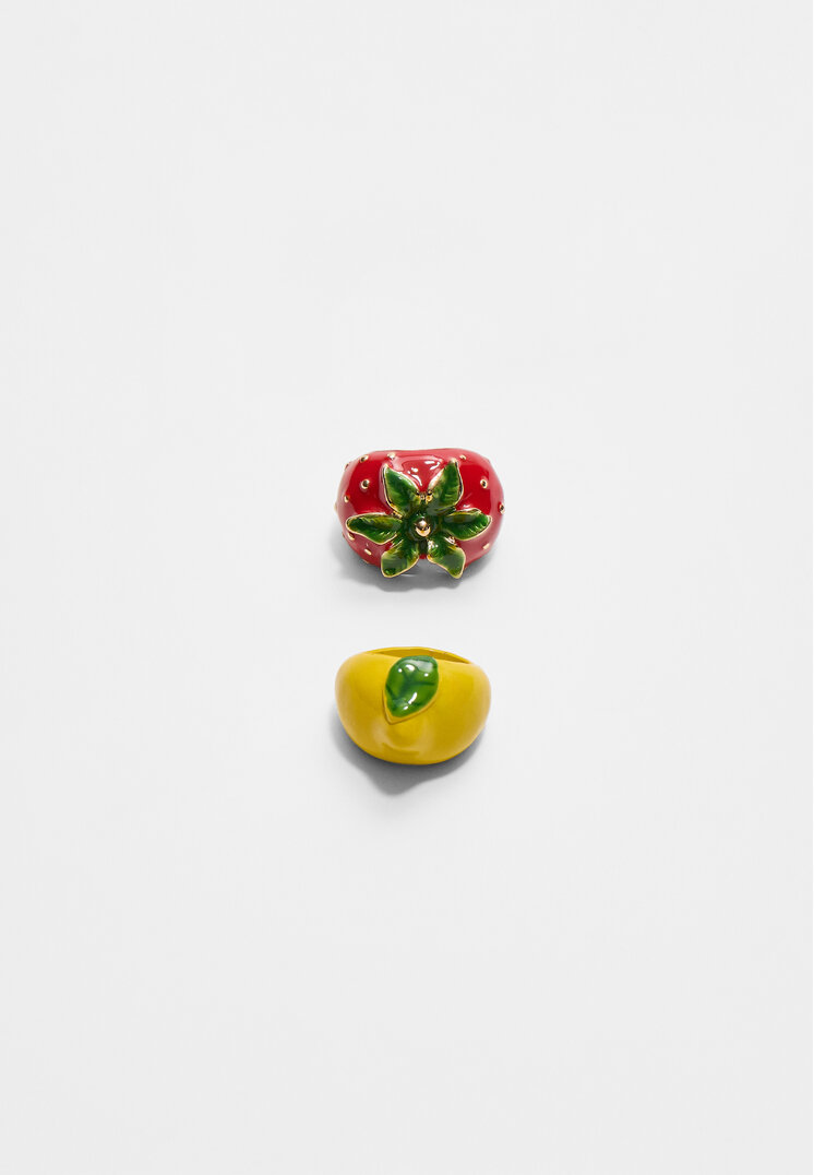 set 2 anillos frutas