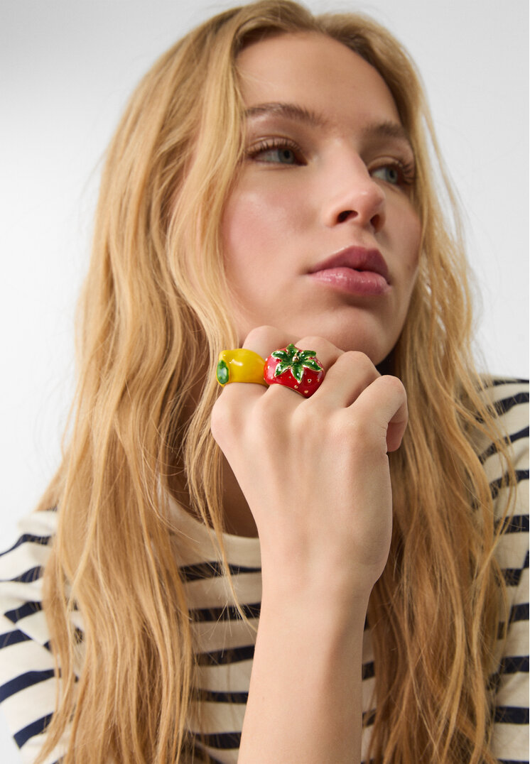 set 2 anillos frutas