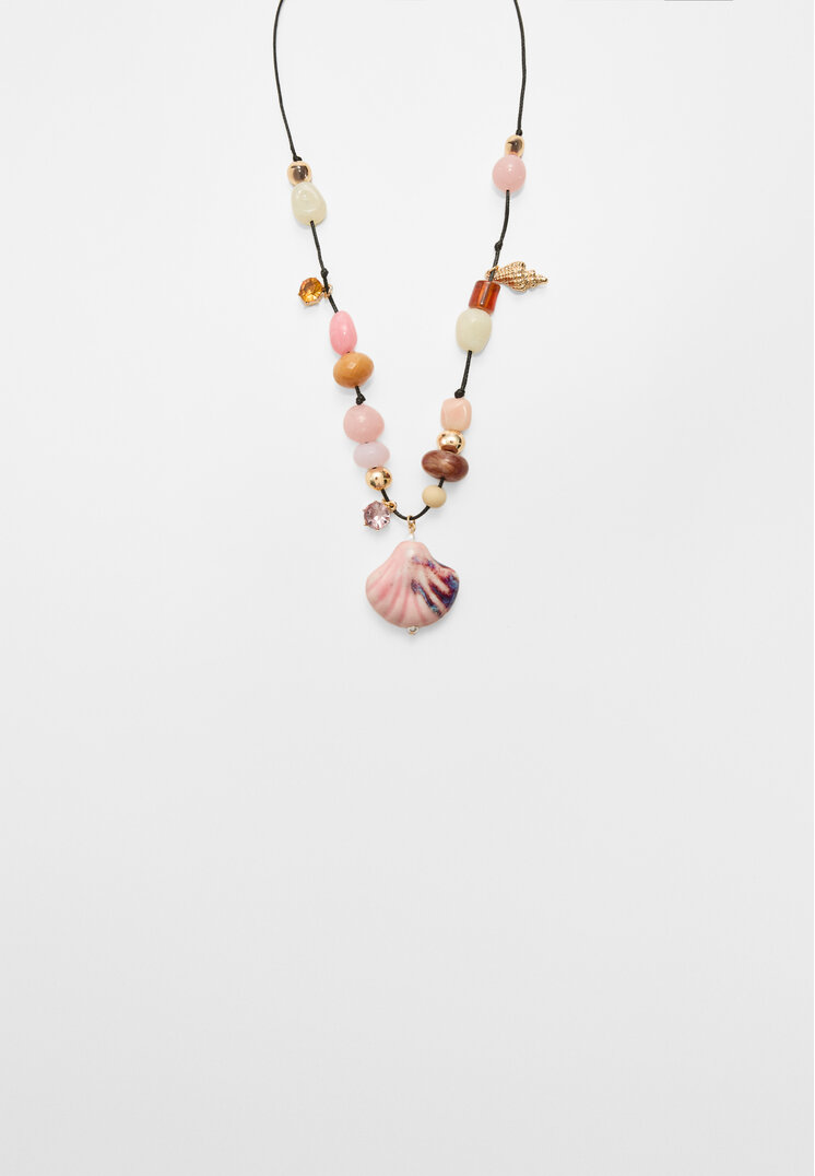 collar abalorios concha