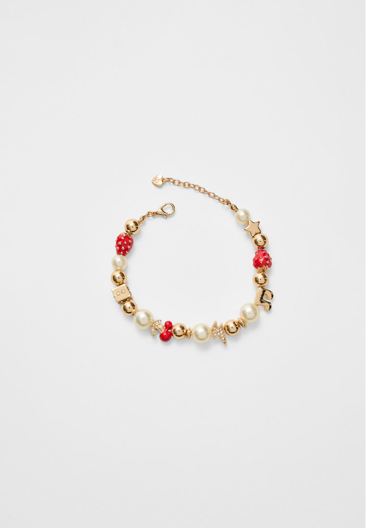 pulsera fresas y perlas